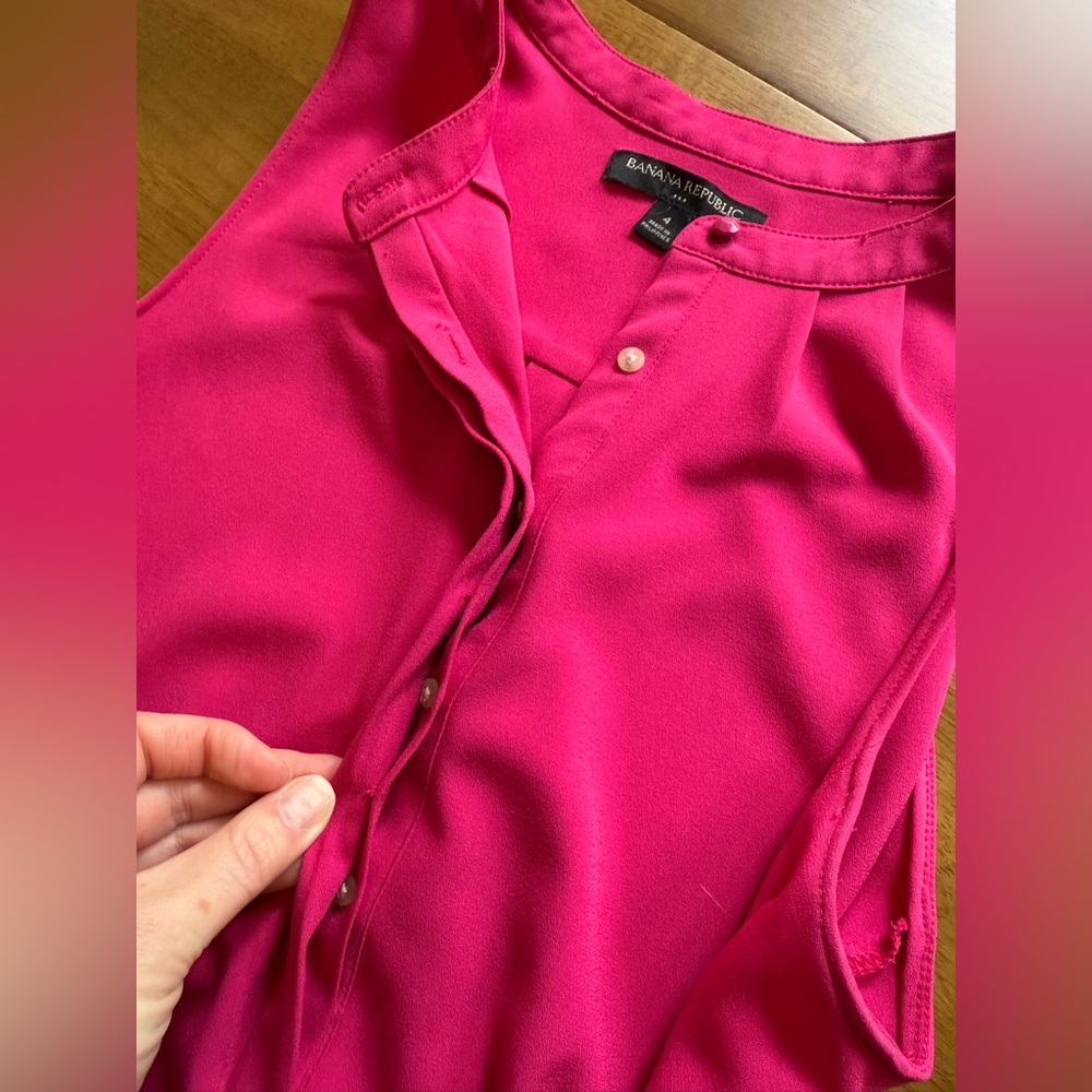 Banana Republic Elegant Pink Sleeveless Dress with pockets size 4 EUC - Picture 3 of 9